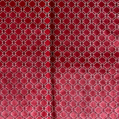 Hamilton Fabric Ashford Cranberry in NoImage Red  Blend Contemporary Diamond  Contemporary Velvet   Fabric