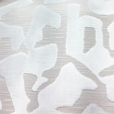Hamilton Fabric Donella Ivory Beige Polyester  Blend Geometric  Patterned Velvet   Fabric