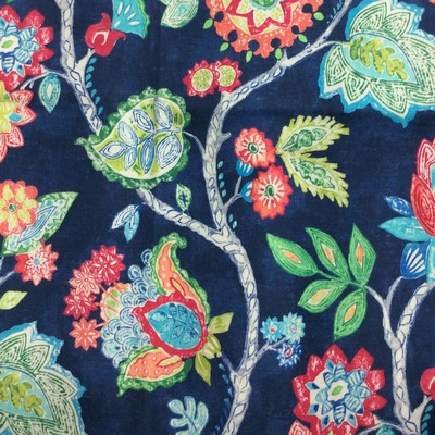 Hamilton Fabric Elder Navy in aug 2022 Blue Multipurpose Cotton Fire Rated Fabric Large Print Floral  Jacobean Floral  Modern Floral  Fabric