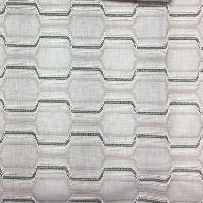 Hamilton Fabric Graffon Spruce Green Polyester  Blend Geometric  Crewel and Embroidered   Fabric