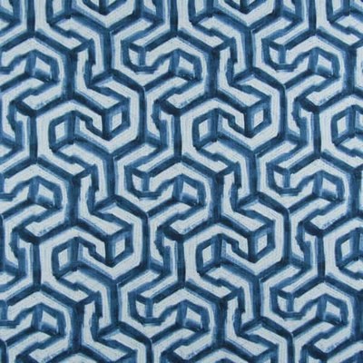 Hamilton Fabric Granville Cadet Blue  Blend Geometric   Fabric