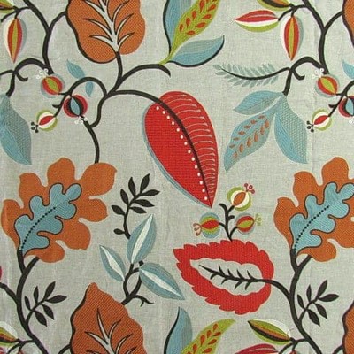 Hamilton Fabric Kendra Crimson in NoImage Red Leaves and Trees  Modern Floral Floral Linen   Fabric