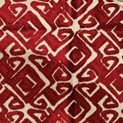 Hamilton Fabric Nola Scarlet in NoImage Red Polyester  Blend Geometric  Patterned Velvet  Contemporary Velvet   Fabric