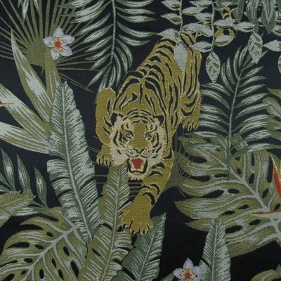 Hamilton Fabric Shiva Ebony in NoImage Black  Blend Jungle Safari   Fabric