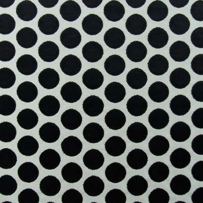 Hamilton Fabric Spotify Jet Black  Blend Black Polka Dot  Polka Dot  Contemporary Velvet  Patterned Velvet   Fabric