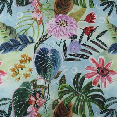 Hamilton Fabric ST BARTS TROPICS Blue  Blend Tropical  Leaves and Trees  Classic Tropical   Fabric