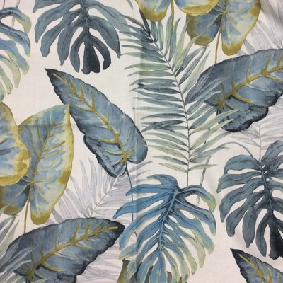 Hamilton Fabric Tiki Slate in 2020 new fabric Blue Cotton Tropical  Leaves and Trees  Classic Tropical   Fabric