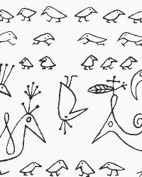 AVIARY BLACK ON WHITE by  Schumacher Wallpaper 