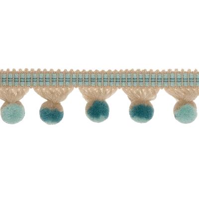 Fabricut Trim Auvillar La Mer in FRENCH GENERAL TRIMMINGS 5102 Blue Wool  Blend Ball Tassels  Fabric