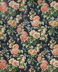 UPTON COTTON NAVY/CORAL by  Lee Jofa 