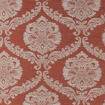 Mitchell Fabrics Lucia Spice in 1804 Red Viscose40%  Blend Damask Medallion   Fabric