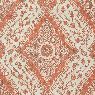 Mitchell Fabrics Nadine Terracotta in 1806 Orange Multipurpose Cotton Fire Rated Fabric Heavy Duty CA 117  Floral Medallion   Fabric