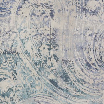 Mitchell Fabrics Barindi Bluestone in 1807 Grey Multipurpose Polyester20%  Blend Fire Rated Fabric Light Duty Classic Paisley   Fabric