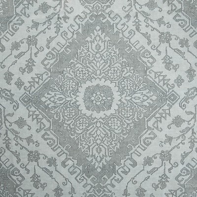 Mitchell Fabrics Nadine Fog in 1807 Grey Multipurpose Cotton Fire Rated Fabric Heavy Duty CA 117  Floral Medallion   Fabric