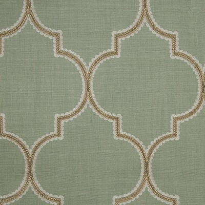 Mitchell Fabrics Loring Lagoon in 1808 Brown Drapery Cotton27%  Blend Fire Rated Fabric CA 117  Quatrefoil   Fabric