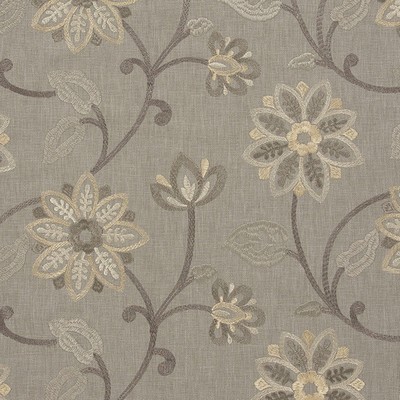 Mitchell Fabrics Luciana Pearl in 1808 Beige Drapery Cotton48%  Blend Fire Rated Fabric Damask Medallion  CA 117  Vine and Flower   Fabric