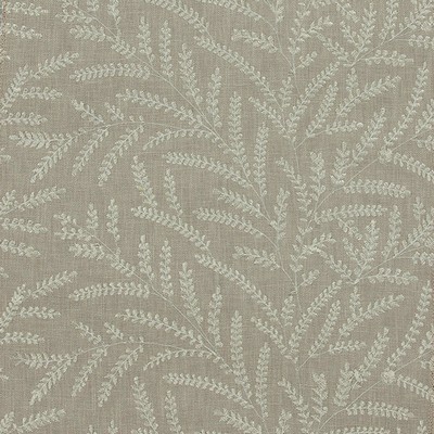 Mitchell Fabrics Gracie Flaxen in 1808 Grey Drapery Cotton48%  Blend Fire Rated Fabric CA 117  Leaves and Trees   Fabric