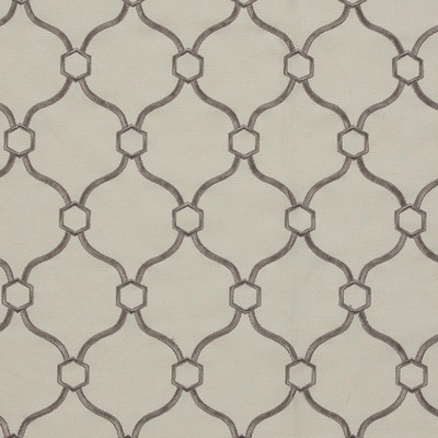 Mitchell Fabrics Vallerie Grey in 1808 Grey Drapery Viscose30%  Blend Fire Rated Fabric CA 117  Quatrefoil   Fabric