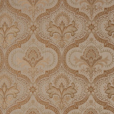 Mitchell Fabrics Giverny Almond in 1815 Beige Polyester Fire Rated Fabric Damask Medallion  NFPA 701 Flame Retardant   Fabric