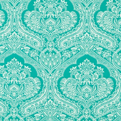 Mitchell Fabrics Jupiter Turquoise in 1817 Blue Multipurpose Polypropylene Modern Contemporary Damask  Heavy Duty Fun Print Outdoor  Fabric