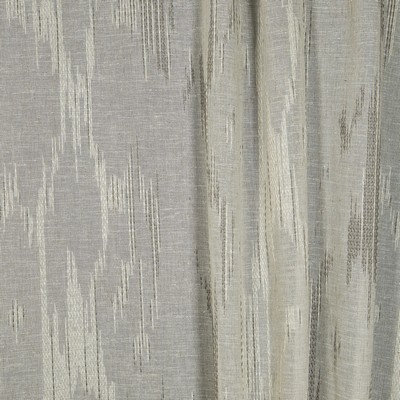 Mitchell Fabrics Demure Chrome in 2201 Silver Drapery Polyester  Blend Extra Wide Sheer  Ikat  Fabric