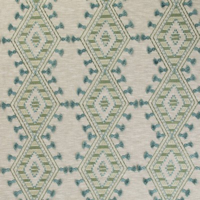 Mitchell Fabrics Gateway Greenery in 2104 Green Multipurpose Polyester  Blend Fire Rated Fabric Crewel and Embroidered  Southwestern Diamond  Heavy Duty CA 117  Ethnic and Global  Ikat  Fabric