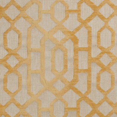 Mitchell Fabrics Parkview Coin in 2104 Yellow Multipurpose Viscose  Blend Fire Rated Fabric High Performance CA 117  Lattice and Fretwork   Fabric