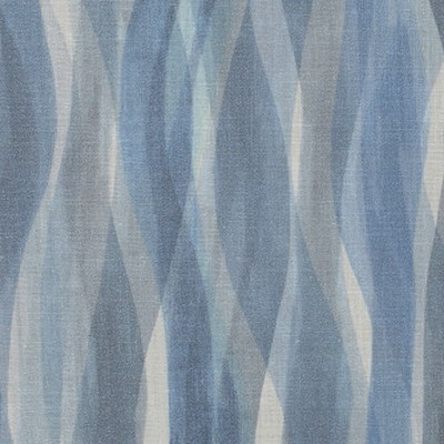 Mitchell Fabrics Waverunner Blue 2303 FF-2303-37 Blue Multipurpose Cotton  Blend Medium Duty CA 117  Wavy Striped  Fabric