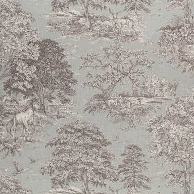 Mitchell Fabrics Yearning Dove 2304 FF-2304-03 Grey Drapery Linen45%  Blend Birds and Feather  Medium Duty CA 117  NFPA 260  French Country Toile  Fabric