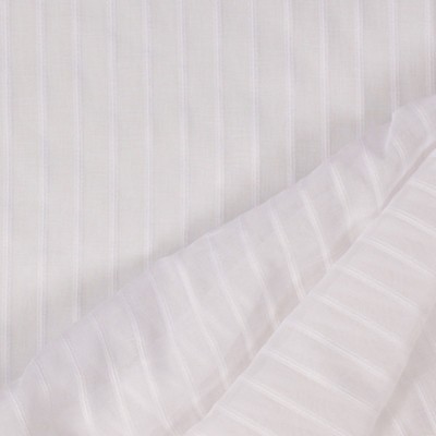 Mitchell Fabrics Jean Snow in 443 White Drapery Fire Rated Fabric NFPA 701 Flame Retardant  Checks and Striped Sheer   Fabric