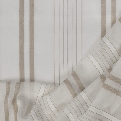 Mitchell Fabrics Music Birch in 443 Brown Drapery Fire Rated Fabric NFPA 701 Flame Retardant  Checks and Striped Sheer   Fabric