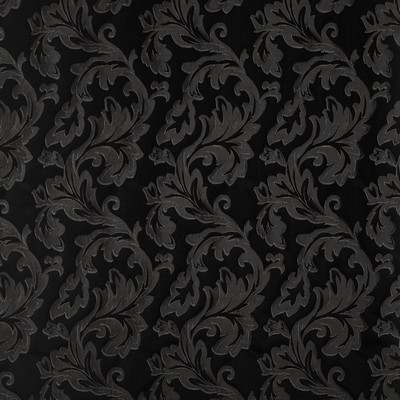 Mitchell Fabrics Atlas Graphite in 1426 Black Leaves and Trees  Classic Jacquard   Fabric