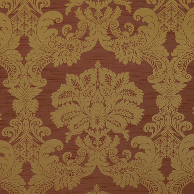 Mitchell Fabrics Columbus Crimson in 1411 Red Polyester Fire Rated Fabric Classic Damask  NFPA 701 Flame Retardant   Fabric