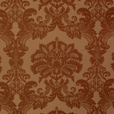 Mitchell Fabrics Columbus Paprika in 1411 Beige Polyester Fire Rated Fabric Classic Damask  NFPA 701 Flame Retardant   Fabric