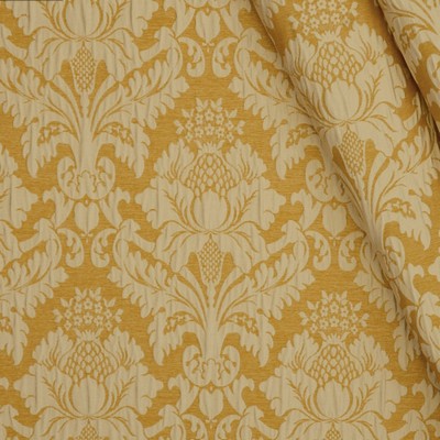 Mitchell Fabrics Fearless Gold in 1408 Gold Polyester Fire Rated Fabric Classic Damask  NFPA 701 Flame Retardant   Fabric