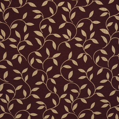 Mitchell Fabrics Spirit Eggplant in 1408 Purple Polyester Fire Rated Fabric NFPA 701 Flame Retardant  Leaves and Trees   Fabric