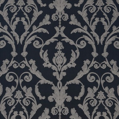 Mitchell Fabrics Jenkins Denim in 1605 Blue Classic Damask  Modern Contemporary Damask   Fabric