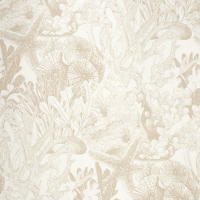 Scalamandre Toile Sealife  Outdoor Fr Linen AUTHENTICITY A9 0001TSEA Brown Upholstery ACRYLIC  Blend Fun Print Outdoor Floral Toile  Fabric