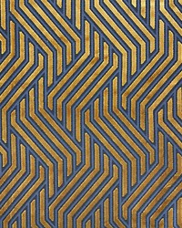 Modernist Jacquard Velvet Gold Over Blue by   
