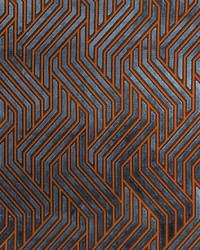 Modernist Jacquard Velvet Terracotta Blue by   
