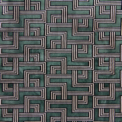 Scalamandre Interception Jacquard Velvet Green Moss INVICTA A9 0004INTE Green Upholstery VISCOSE  Blend Patterned Velvet  Contemporary Velvet  Fabric