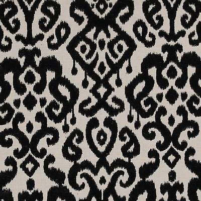 Scalamandre Varjak Black THE SHOW MUST GO ON A9 00087730 Black Upholstery LINEN|48%  Blend Ikat Fabric