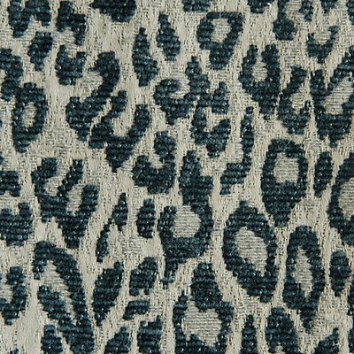 Scalamandre Leopard Orion Blue AMAZINK A9 0008LEOP Blue Upholstery COTTON  Blend