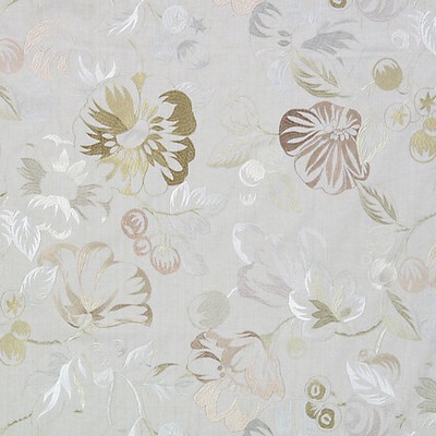 Grey Watkins Mostar  Pale Neutrals AZ 00012041 Beige Multipurpose 100%  Blend Crewel and Embroidered  Modern Floral Fabric
