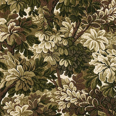Old World Weavers Ridge Edge Moss WOODLAND ESTATE BZ 0036060C Green Upholstery COTTON  Blend Leaves and Trees  Large Print Floral  Wool  Fabric