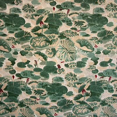 Scalamandre Ninfee Salvia COLONY FABRIC 2021 CL 000236443 Green Upholstery LINEN  Blend Tropical  Leaves and Trees  Retro Floral  Classic Tropical  Fabric