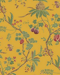 La Perouse Wallpaper Giallo by  Scalamandre Wallcoverings 