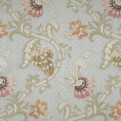 Scalamandre Rocaille Multi On Light Blue COLONY FABRIC CL 000326721 Multi Upholstery COTTON  Blend