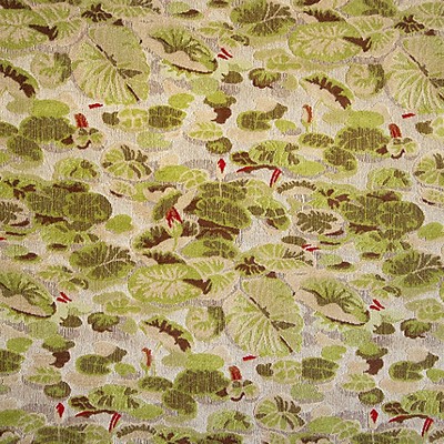 Scalamandre Ninfee Verde COLONY FABRIC 2021 CL 000336443 Upholstery LINEN  Blend Tropical  Leaves and Trees  Retro Floral  Classic Tropical  Fabric