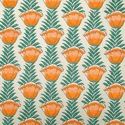 Scalamandre Papaveri Arancio COLONY FABRIC 2021 CL 000336448 Orange Upholstery VISCOSE  Blend Modern Floral Fabric